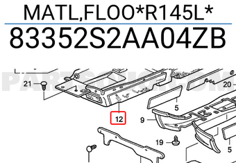 Honda 83352S2AA04ZB MATL,FLOO*R145L*
