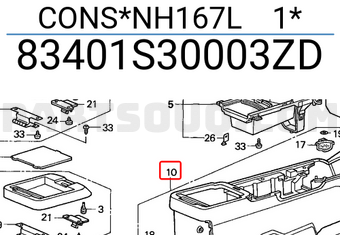 Honda 83401S30003ZD CONS*NH167L 1*