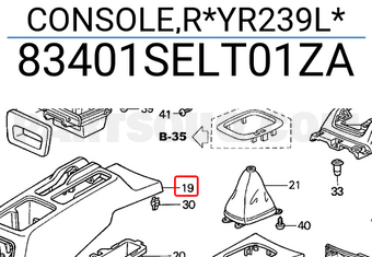 Honda 83401SELT01ZA CONSOLE,R*YR239L*