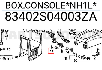 Honda 83402S04003ZA BOX,CONSOLE*NH1L*
