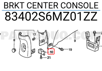 Honda 83402S6MZ01ZZ BRKT CENTER CONSOLE