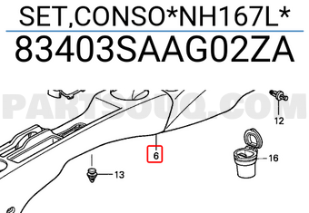 Honda 83403SAAG02ZA SET,CONSO*NH167L*