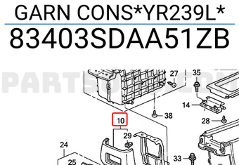 Honda 83403SDAA51ZB GARN CONS*YR239L*