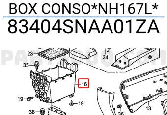 Honda 83404SNAA01ZA BOX CONSO*NH167L*