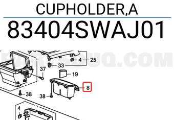 Honda 83404SWAJ01 CUPHOLDER,A