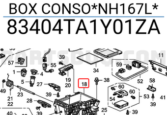 Honda 83404TA1Y01ZA BOX CONSO*NH167L*