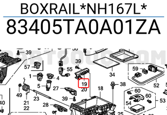 Honda 83405TA0A01ZA BOXRAIL*NH167L*