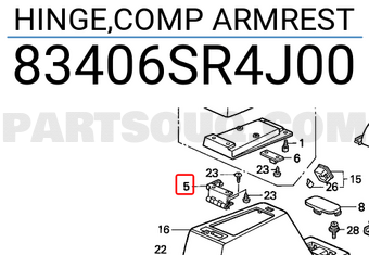 Honda 83406SR4J00 HINGE,COMP ARMREST