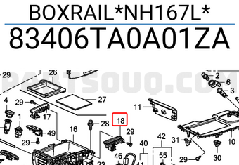 Honda 83406TA0A01ZA BOXRAIL*NH167L*