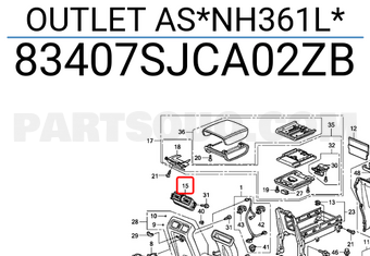 Honda 83407SJCA02ZB OUTLET AS*NH361L*