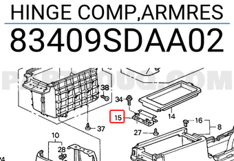 Honda 83409SDAA02 HINGE COMP,ARMRES
