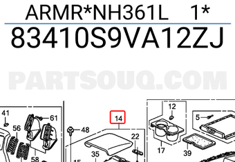 Honda 83410S9VA12ZJ ARMR*NH361L 1*