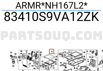 Honda 83410S9VA12ZK ARMR*NH167L2*