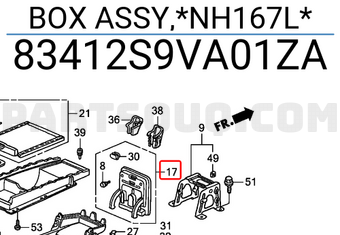 Honda 83412S9VA01ZA BOX ASSY,*NH167L*