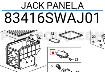 Honda 83416SWAJ01 JACK PANEL,A