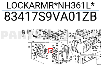 Honda 83417S9VA01ZB LOCKARMR*NH361L*