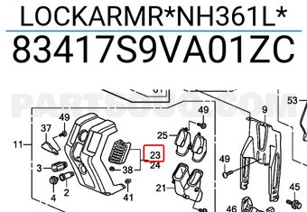 Honda 83417S9VA01ZC LOCKARMR*NH361L*