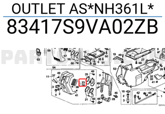 Honda 83417S9VA02ZB OUTLET AS*NH361L*