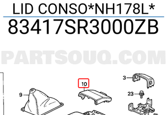 Honda 83417SR3000ZB LID CONSO*NH178L*