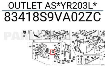 Honda 83418S9VA02ZC OUTLET AS*YR203L*