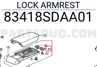 Honda 83418SDAA01 LOCK ARMREST