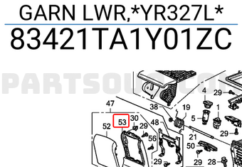 Honda 83421TA1Y01ZC GARN LWR,*YR327L*