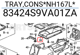 Honda 83424S9VA01ZA TRAY,CONS*NH167L*