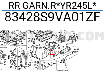 Honda 83428S9VA01ZF RR GARN.R*YR245L*