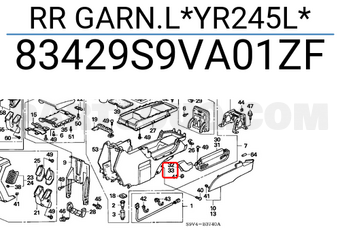 Honda 83429S9VA01ZF RR GARN.L*YR245L*