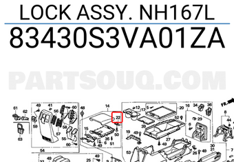 Honda 83430S3VA01ZA LOCK ASSY. NH167L