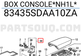 Honda 83435SDAA10ZA BOX CONSOLE*NH1L*