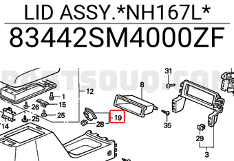 Honda 83442SM4000ZF LID ASSY.*NH167L*