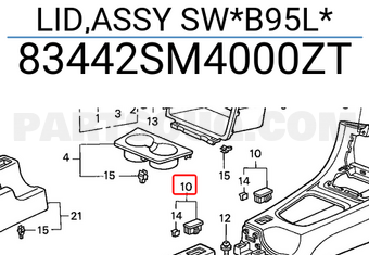 Honda 83442SM4000ZT LID,ASSY SW*B95L*
