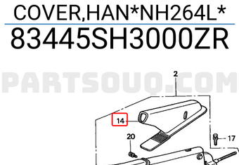 Honda 83445SH3000ZR COVER,HAN*NH264L*