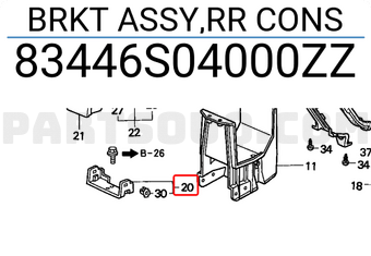 Honda 83446S04000ZZ BRKT ASSY,RR CONS