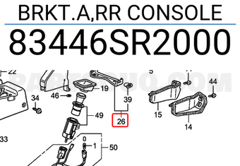 Honda 83446SR2000 BRKT.A,RR CONSOLE