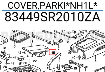 Honda 83449SR2010ZA COVER,PARKI*NH1L*