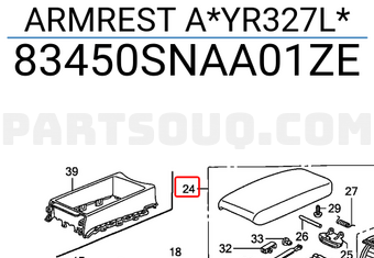 Honda 83450SNAA01ZE ARMREST A*YR327L*