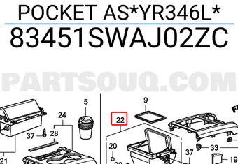 Honda 83451SWAJ02ZC POCKET AS*YR346L*