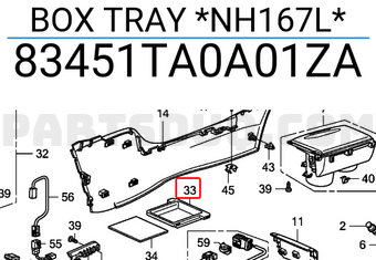 Honda 83451TA0A01ZA BOX TRAY *NH167L*