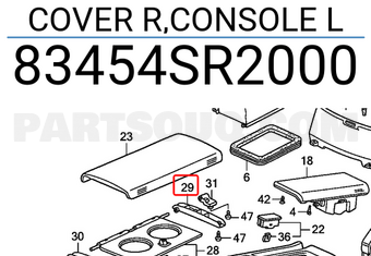 Honda 83454SR2000 COVER R,CONSOLE L