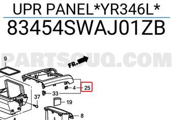 Honda 83454SWAJ01ZB UPR PANEL*YR346L*