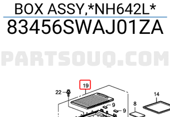 Honda 83456SWAJ01ZA BOX ASSY,*NH642L*