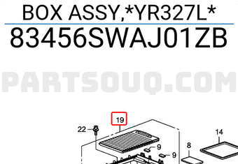 Honda 83456SWAJ01ZB BOX ASSY,*YR327L*