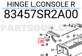 Honda 83457SR2A00 HINGE L,CONSOLE R
