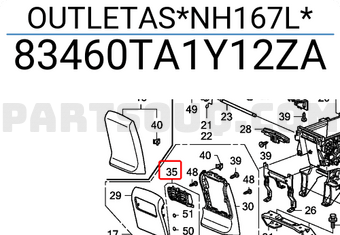 Honda 83460TA1Y12ZA OUTLETAS*NH167L*