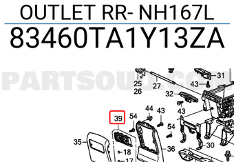 Honda 83460TA1Y13ZA OUTLET RR- NH167L
