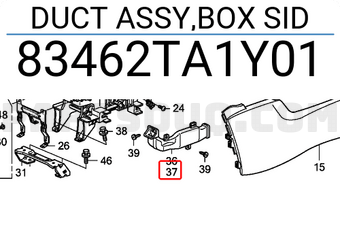Honda 83462TA1Y01 DUCT ASSY,BOX SID