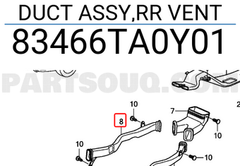 Honda 83466TA0Y01 DUCT ASSY,RR VENT