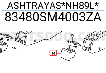 Honda 83480SM4003ZA ASHTRAYAS*NH89L*